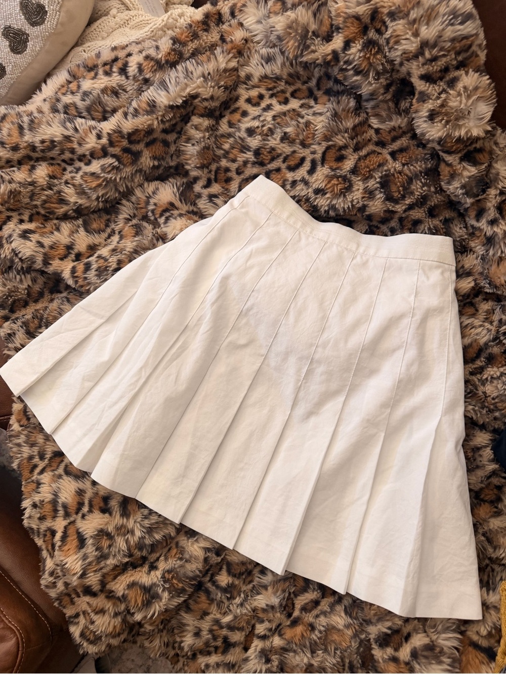Vintage White Pleated Circle Skirt